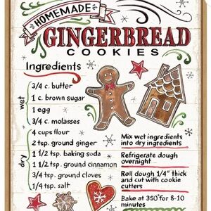 Gingerbread Cookie Recipe Sign